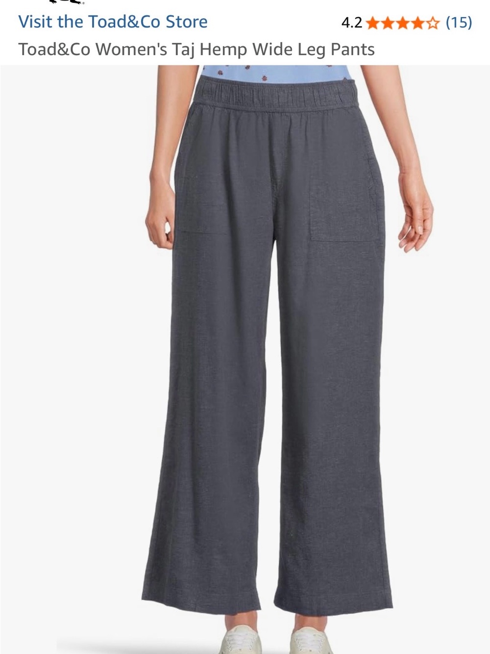 Toad&Co Wide-Leg Hemp Pants in True Navy
